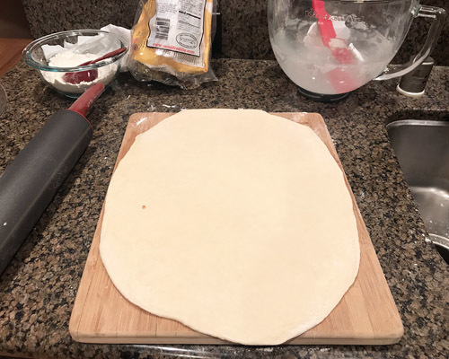 Rolling out dough for french bread [Dec 2020]